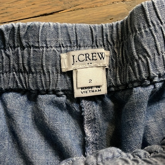 J crew- size 2- 100%cotton chambray joggers. Worn and washed once. - Picture 2 of 2